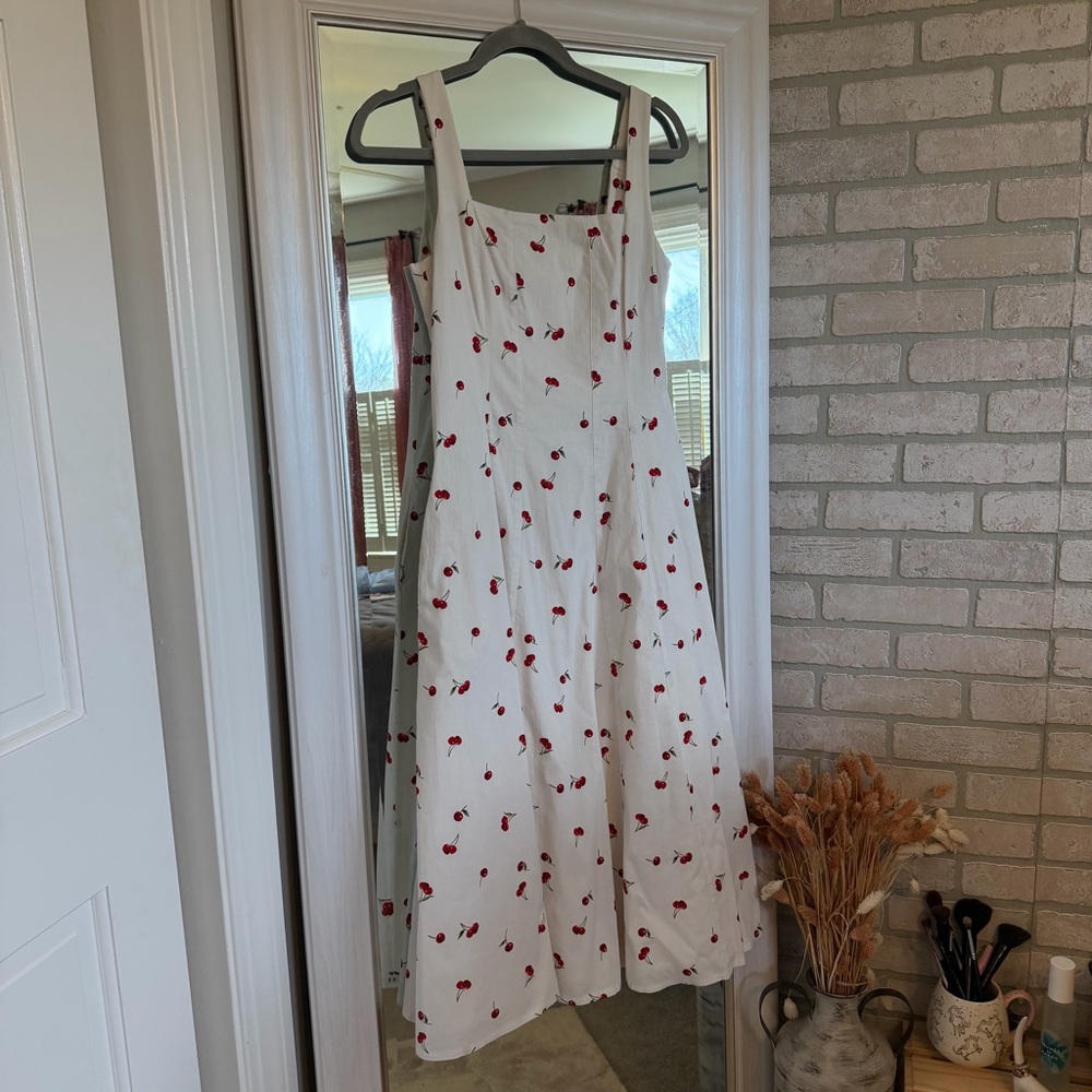 Abercrombie & Fitch Cherry Print Mila Midi Dress - Picture 2 of 4
